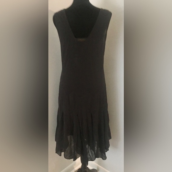 NWT POLO RALPH LAUREN Black Cotton Handkerchief Asymmetrical Hem Tank Dress 6 - Picture 3 of 7